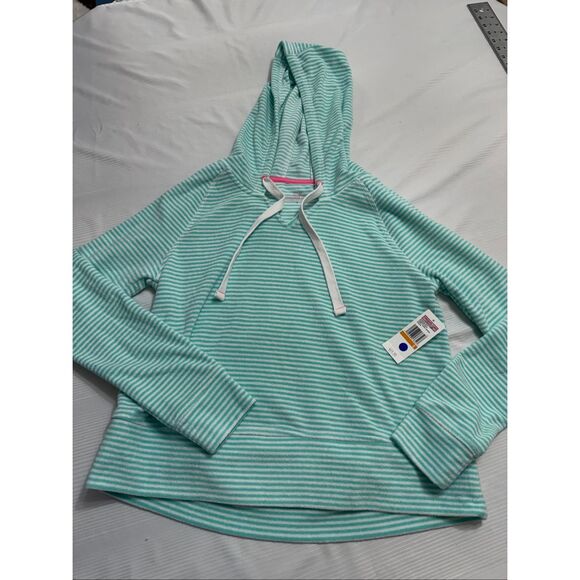 NWT Vineyard Vines Green White Stripe Terry Cloth Towel Hoodie Size Small New - Picture 2 of 10